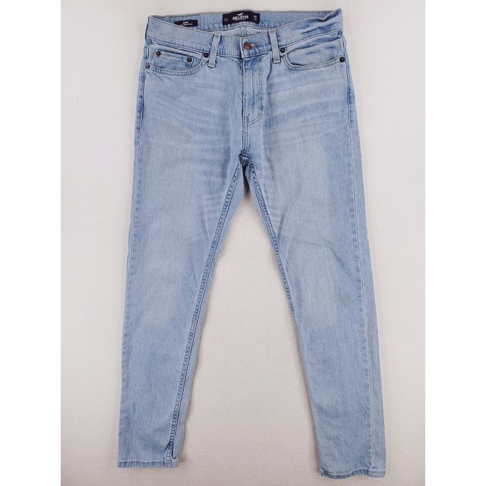 Hollister Jeans Mens 30x32 Skinny Epic Flex Stretch Denim Light Wash Streetwea